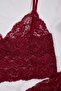 Bordo 3'lü Çeyiz Set Üst Dantel, Alt Saten Askılı Külotlu Dokuma Pijama Takımı TBBAW26AI00043 - 4