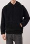 Black Unisex Oversize/Wide Cut Sherpa Fleece/Plush Hooded Sweatshirt Tmnaw25Sw00147 - 4