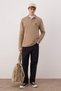 Mink 100% Cotton Slim/Fitted Long Sleeve Horse Embroidered Polo Neck T-Shirt Tmnaw25Po00000
