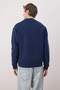 Lacivert Oversize/Geniş Kesim Yazı Nakışlı Kalın İçi Polar Sweatshirt TMNAW25SW00091 - 4