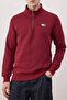 Burgundy Regular/Normal Cut Textured Label Detailed Zippered Sweatshirt Tmnaw26Sw00062 - 3