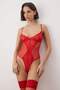 Kırmızı Puantiyeli Dantel Kapsız Body THMAW26BD00016