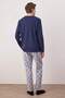 Lacivert Geyik Baskılı Regular Fit Örme Pijama Takımı TMNAW25PT00040 - 5