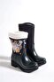Mother Daughter Combination Hat and Owl Printed Waterproof Rain Boots - 4
