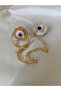 Evil Eye Beaded Pacifier Set – Gold Plated Zircon Stone Pacifier Chain Baby Gift - 3