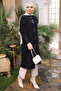 Black Buttoned Angora Soft Knit Cardigan - 2