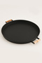 London 37 cm Black Presentation Metal Serving Tray Set Breakfast Wooden Handle Treat Tray - 5