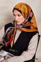 وشاح حريري بنمط مختلط أصفر اللون - 2
