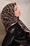 Black-Camel Chain Patterned Twill Silk Scarf