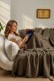 4 Layer Muslin Sofa Cover – Ultra Soft and Naturally Textured Sofa & Shoulder Shawl (130X170 cm) - 4