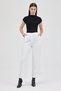White Pleated Detail High Waist Palazzo Women's Pants 4003A