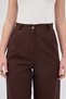 Bitter Brown Pleated Detailed High Waist Palazzo Women's Trousers 4003A - 4