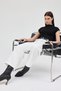 White Pleated Detail High Waist Palazzo Women's Pants 4003A - 6
