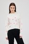 Natural Heart Embroidered Crew Neck Crop Sweater 2337 - 7