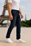 Men's Slim Fit Jean Joe Normal Waist Slim Fit Stretchy Dark Navy Blue Jeans C300 - 3