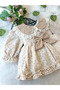 Betty Baby Girl Long Sleeve Lace Collar Detail Special Occasion Holiday Dress - 3