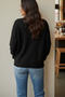Women's Black V-Neck Comfortable Fit Knitwear Sweater - 4