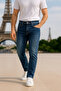 Slim Fit Jean Joe Regular Waist Slim Fit Stretchy Jeans C300-Blue - 5