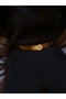 Axel Round Patterned Women's Gold Buckle Belt Waist Belt Coat Belt Dress Belt Trouser Belt - 2