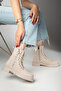 Design Lace-Up Boots Women |   Thick Sole |   Decorative Zippered |   Luxury Combat Bootie - 2