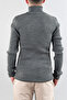 Men's Gray Slim Fit Crew Neck Cotton Knitwear Sweatshirt - 4