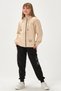Steel Interlock Fabric Pocket Print Detailed Zippered K Hooded Bottom Top Girls' Tracksuit Set - 4