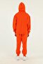 Basic Girl's Tracksuit Set with Hooded Print Detail and Steel Interlock Fabric - 6