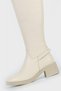 Women's Beige Genuine Natural Leather Boots - 5