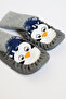 2-Piece Non-Slip Leather Sole (Little Pengu-Adventurer Wolf) Comfortable Baby Kids Sandals Socks Booties Slippers Home Kindergarten Shoes - 7