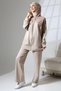 Women's Stone Color Seasonal Combed Cotton Bottom and Top Sporty and Comfortable Two-Piece Tunic Trousers Stylish Hijab Set - 6