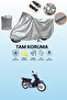 Gray Tail Bag and Lock Non-Matching Mondial 110 Kf Compatible Motorcycle Tarpaulin