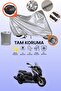 Gray Lock and Tail Bag Compatible Yamaha X-Max 400 Abs Compatible Motorcycle Tarpaulin, Protection Cover