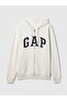 Men's White Logo Relaxed Fleece Zippered Sweatshirt - 2