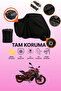 Black Lock and Tail Bag Compatible Motolux Drift 200 Compatible Motorcycle Tarpaulin, Protective Cover