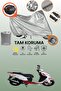Gray Lock and Tail Bag Compatible Arora Ar 150-t Compatible Motorcycle Tarpaulin, Protection Cover