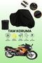 Black Rear Bag and Lock Incompatible Kanuni Racer 200 S Compatible Motorcycle Tarpaulin