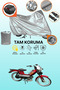 Gray Lock and Rear Bag Compatible Bisan Star Compatible Motorcycle Tarpaulin, Protective Cover