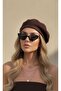 Wool Felt Beret Brown - 2
