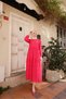 Brode Lace Fisto Long Women's Dress Fuchsia