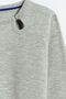 Cotton Collar Piping Button Detailed Girl's T-shirt - Gray - 7