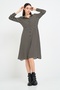 Rochie dama de lungime medie cu model in dungi - 6