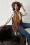 Tasseled Suede Drop Vest - 2
