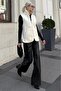 Ecru Mock Neck Women's Plush Vest Mg2578 - 8