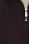 Unisex Relax Fit Comfortable Cut Cotton Fleece Lined Half Zipper Brown Stand Collar Sweatshirt - 6