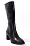 Dza07-998800 Black Daily Heeled Women's Boots