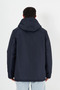 Men's Navy Blue Hooded Windproof Thick Sports Coats & Coats & Parka - 5