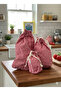 Red Gingham Ecological Cloth Pouch, Eco-Friendly Cloth Pouch, Drawstring Cloth Bag, Organizer Pouch (Set of 3)