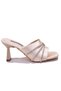 Dza07-1125031 Gold Satin Stone Evening Dress Heeled Women's Slippers - 2