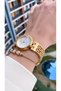 Gold Yellow Steel Band Large Case Women's Wrist Watch - Bracelet Gift - 5