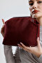 Heybes Women's Burgundy Suede Clutch Handbag - 2